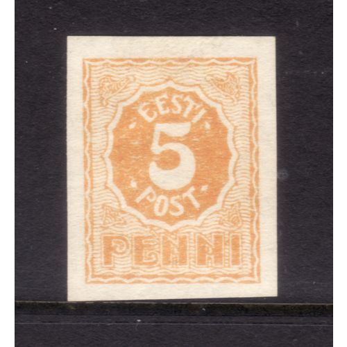 ESTONIA 1919 SG6 5p ORANGE IMPERF M / MINT #5
