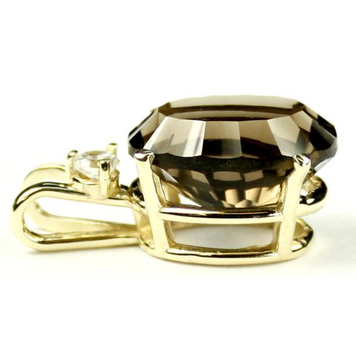 Smoky Quartz, 14KY Gold Pendant, P019