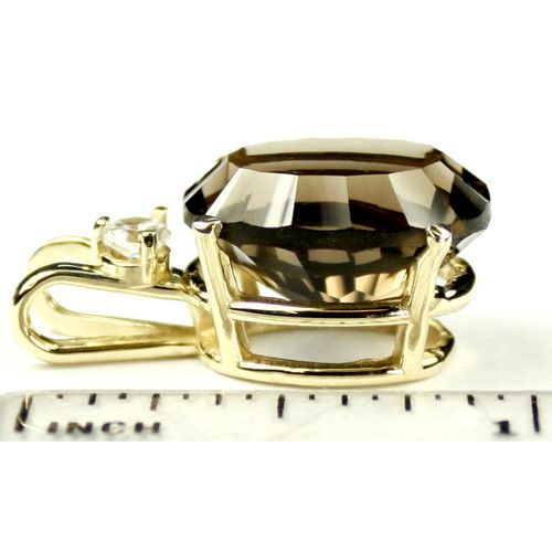 Smoky Quartz, 14KY Gold Pendant, P019