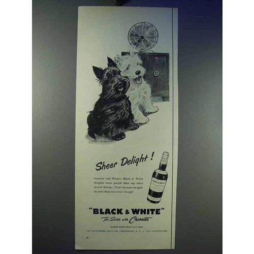 1956 Black & White Scotch Ad - Sheer Delight!