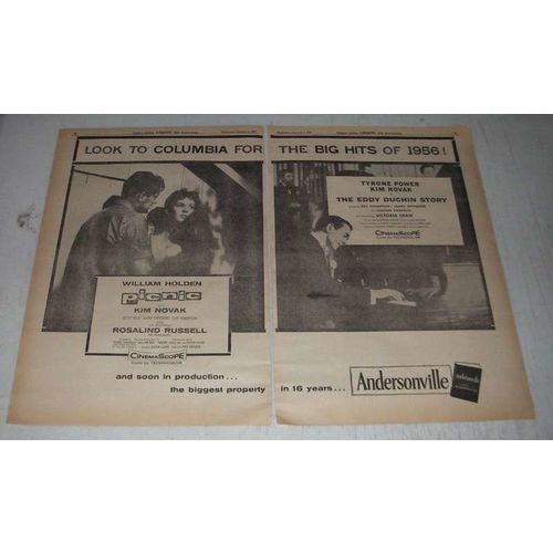 1956 Columbia Pictures Picnic Movie Ad - Kim Novak