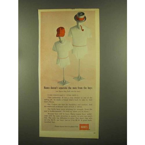 1965 Hanes Underwear Ad - Men from the Boys
