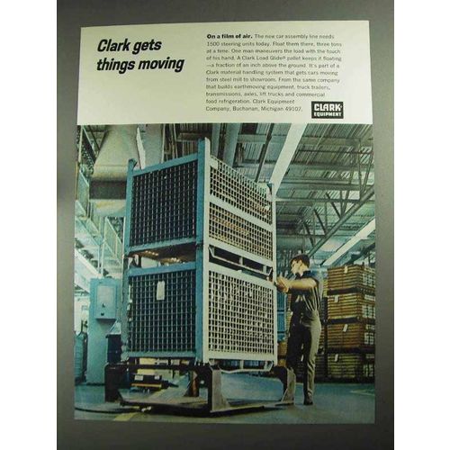 1968 Clark Load Glide Pallet Ad - On a Film of Air