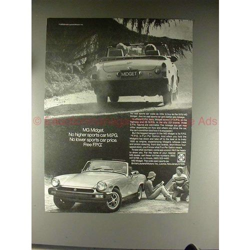 1976 MG Midget Car Ad - No Higher Sports Car MPG!!