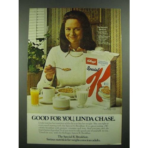1976 Kellogg's Special K Breakfast Ad - Good For You, Linda Chase