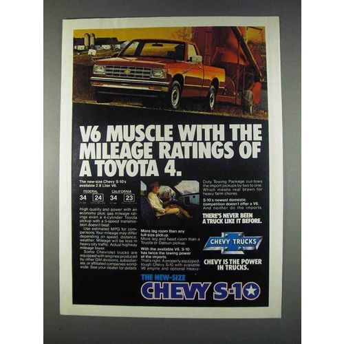 1982 Chevrolet S-10 Pickup Truck Ad - V6 Muscle