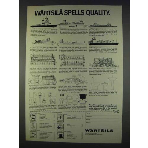 1982 Wartsila Shipping Ad - Cable-Laying Emba