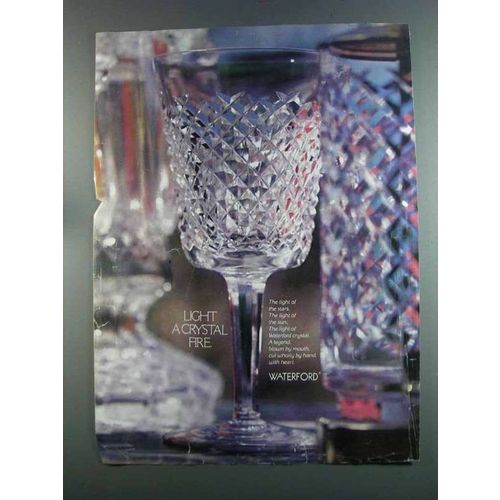 1982 Waterford Crystal Ad - Light a Crystal Fire