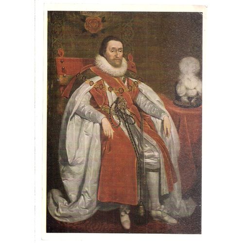 PORTRAIT OF KING JAMES l by Daniel Mytens unused postcard National gallery /