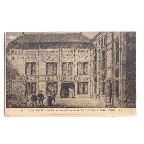 RUE DE MARC, DIJON used vintage postcard 1933 postmark /