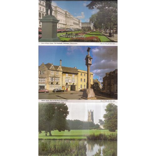 AROUND THE COTSWOLDS unused lettercard, 6 views Pictorial Letterguide by J Hinde
