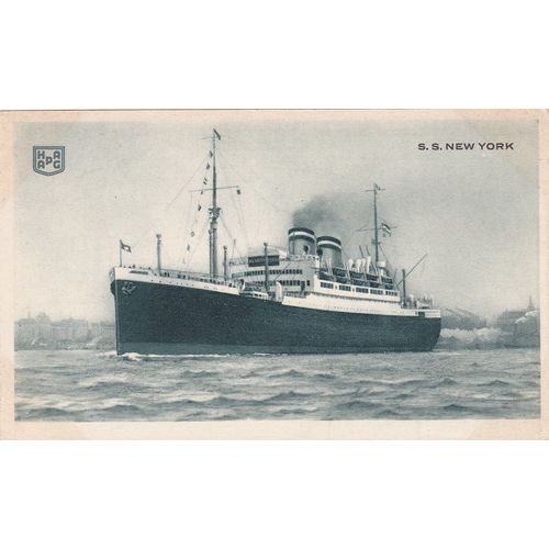 Hamburgh American Line S.S. New York Ocean Liner Shipping Postcard (S11433)