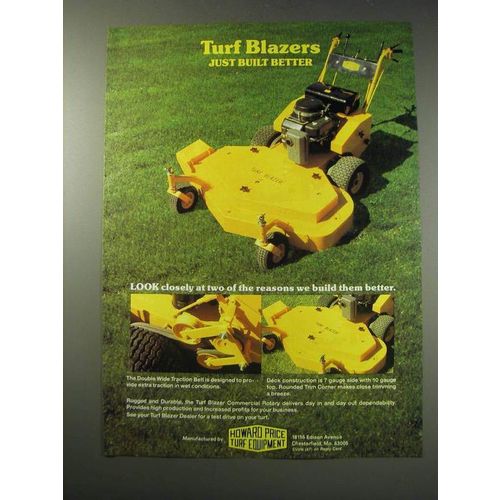 1991 Howard Price Turf Blazer Commercial Rotary Mower Ad