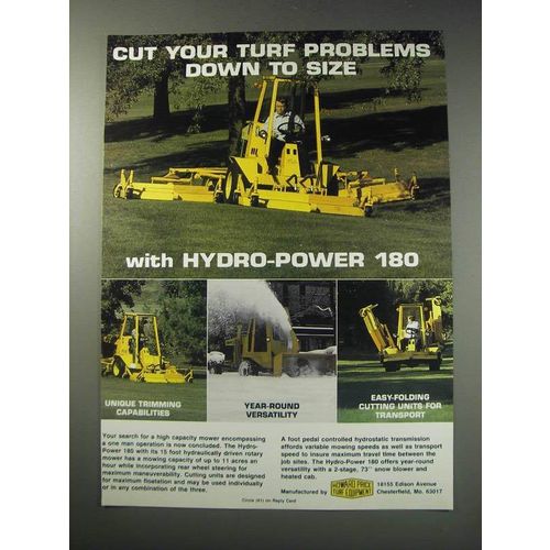 1991 Howard Price Hydro-Power 180 Mower Ad - Cut your turf problems down to size