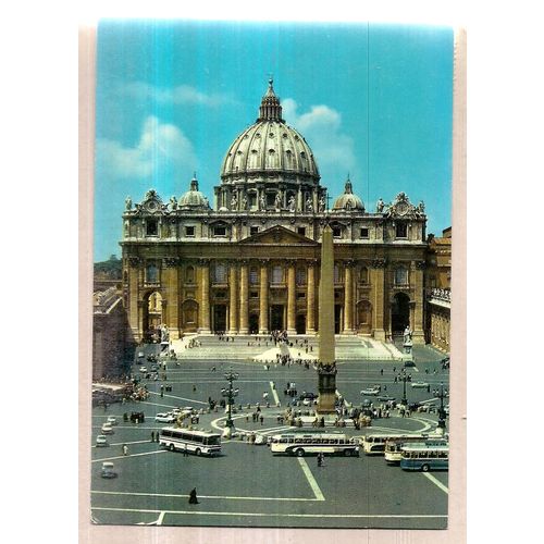 ST. PETER'S CHURCH, VATICAN CITY. VATICANO used vintage postcard 1965 pm =