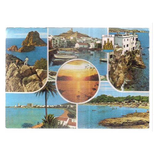 IBIZA, ISLAS BALEARES, MALLORCA, SPAIN .used postcard vintage 1977 pm #