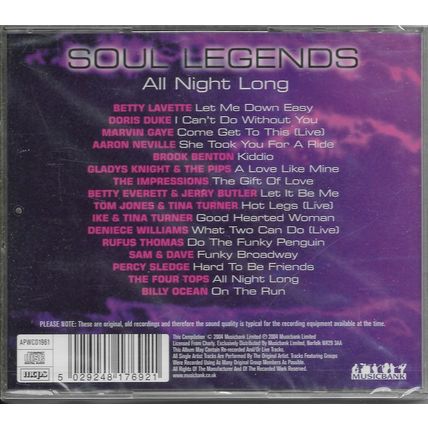 Soul Legends - All Night Long - Various Artist CD - NEW