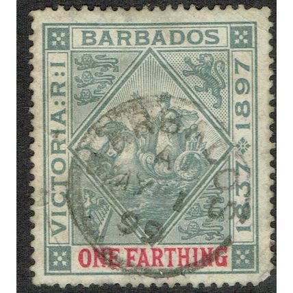 Barbados 1897 Diamond Jubilee ¼d Grey and Carmine SG116 GU