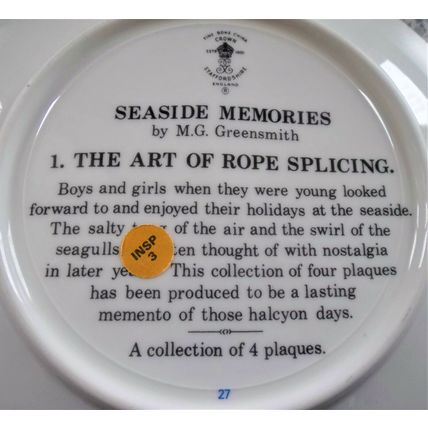 Crown Staffordshire Seaside Memories The Art Of Rope Splicing Plate