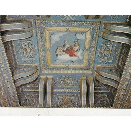 Chiswick House Ceiling Blue Velvet Room London Postcard unused VGC