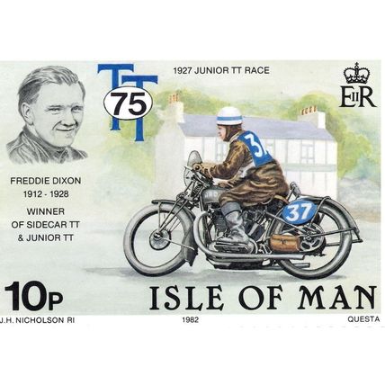 Freddie Dixon Sidecar TT Motorbike Wiiner Races Isle Of Man Postcard