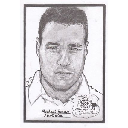 Michael Bevan Australian Cricket Rare Artist Drawing Limited Edn of 500 Postcard
