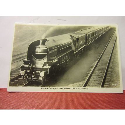 L. N. E. R. COCK O' THE NORTH , STEAM ENGINE used postcard 1940 pm by Valentine