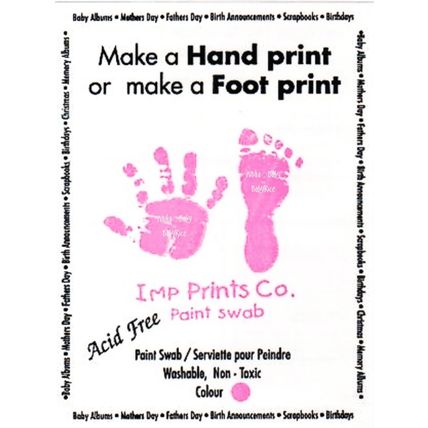 New Baby Girl Pink Toddler Newborn Imprint Paint Wipe Handprint Footprint Kit