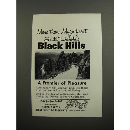 1961 South Dakota Tourism Ad - More than magnificent South Dakota's Black Hills