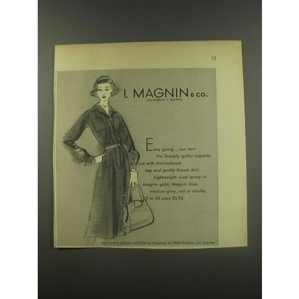 1956 I. Magnin & Co. Vin Draddy Golfer Ad - Easy Going