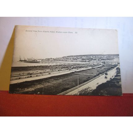 WESTON-SUPER-MARE from GRAND ATLANTIC HOTEL, used antique postcard 1904 pm =