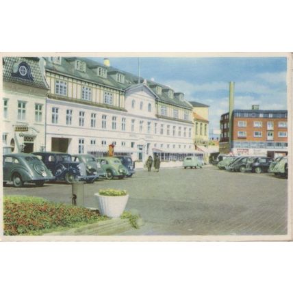 Silkeborg Hotel Dania Car Park Classic Cars Denmark Postcard