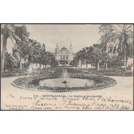Le Casino et les Jardins, Monte-Carlo, 1904 - Gilletta CPA