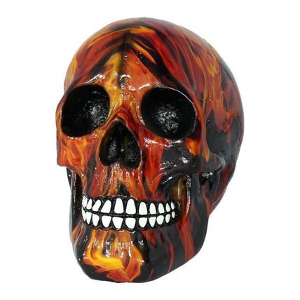 Inferno 19cm Skull sculpture figurine flame design