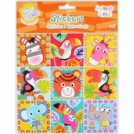 3D PEEL OFF KIDS STICKERS Fun Animals Boys Girls Adhesive Decal Toddler Children
