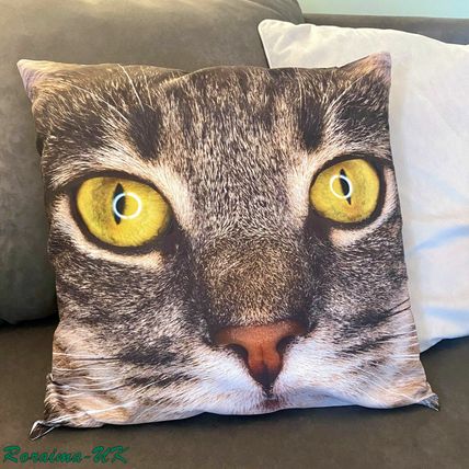 CAT Cushion Animal Cover Printed Pillow CASE Sofa Home Decor 45 x 45cm 18'' UK A