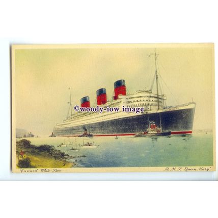 LS1094 - Cunard Line Liner - Queen Mary - artist - postcard