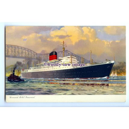 LS1101 - Cunard Liner - Saxonia - artist C E Turner - postcard