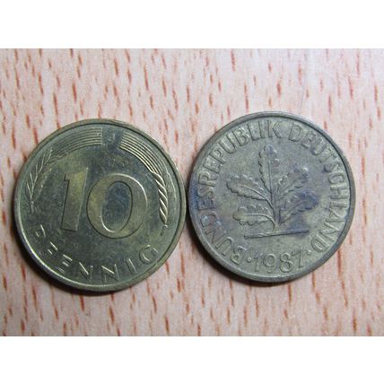 1987j 10 Pfennig Germany Coin
