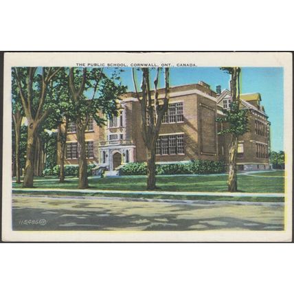 The Public School, Cornwall, Ontario, 1937 - Valentine-Black Postcard