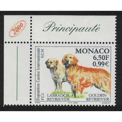 Monaco Golden Labrador Golden Retriever Dogs Corner 2000 MNH SG#2443