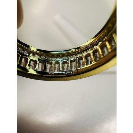 Ring Bomb Party Sz7 RBP Full Wrap Flush Gems Yellow Gold P Band Costume Jewelry