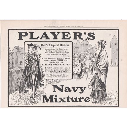 1904 PLAYERS NAVY MIXTURE TOBACCO MAGAZINE ADVERT