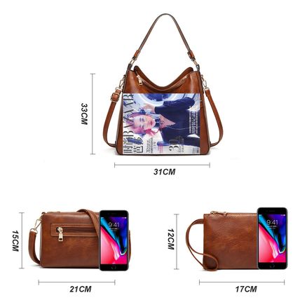 Women Handbags Purse Ladies Boho Shoulder Bag Crossbody Purses Faux Leather Brow
