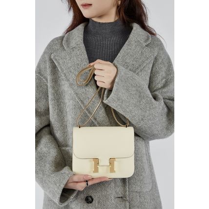 Genuine Leather Women Shoulder Purses and Handbags White
