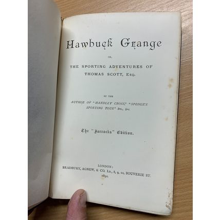 1892 ROBERT SMITH SURTEES "HAWBUCK GRANGE" FICTION ILLUSTRATED ANTIQUE BOOK (P5)