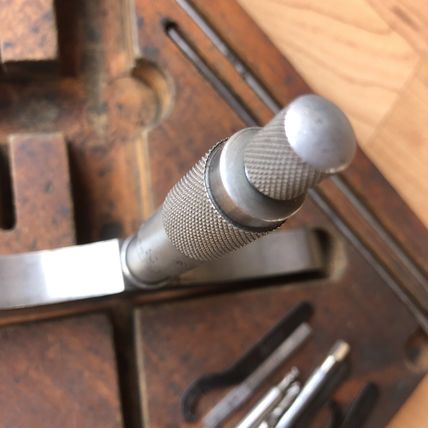 STARRETT 445 Depth Micrometer 2-3" Wood Holder USA