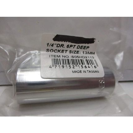 1/4" Drive 6 Point Deep Socket 13mm