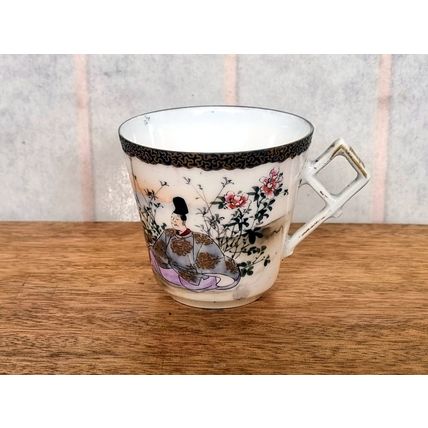 Japanese Art Deco Tea Cup, Vintage Oriental Porcelain, Eggshell China 1930s 1920
