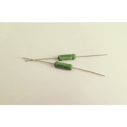 0.33 Ohm 3W Emitter Resistor Pair for Transistor Amplifier Bias